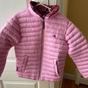 Kid's XS Burton Reversible Pink and Floral Zip Up Puffer Coat
